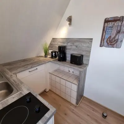 Küche/Küchenzeile in der Unterkunft Haus Nordseeschatz Appartement 14 Sonnendeck
