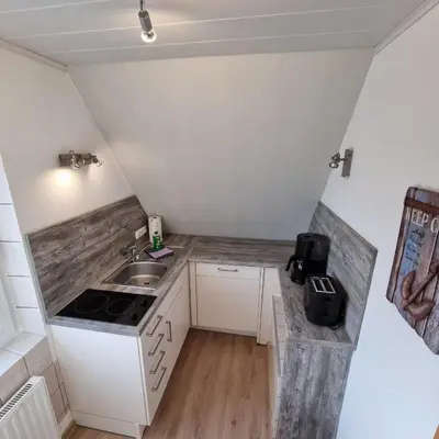 Küche/Küchenzeile in der Unterkunft Haus Nordseeschatz Appartement 14 Sonnendeck