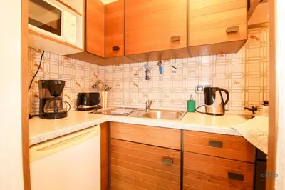 Küche/Küchenzeile in der Unterkunft Haus Elbe Döse Wohnung 12a