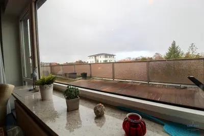 Ein Balkon oder eine Terrasse in der Unterkunft Haus Elbe Döse Wohnung 16