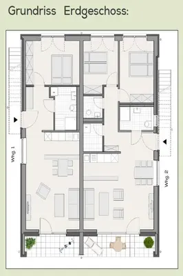 Grundriss der Unterkunft Haus Lütt Schick Apartment Feenja