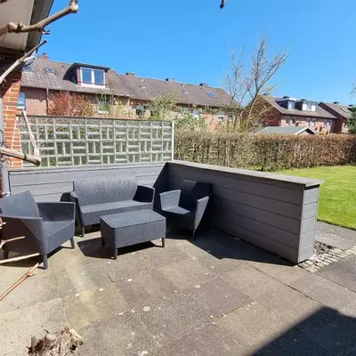 Ein Sitzbereich in der Unterkunft Haus Nordseeschatz Appartement 15 Große Schatzkiste 4 Personen