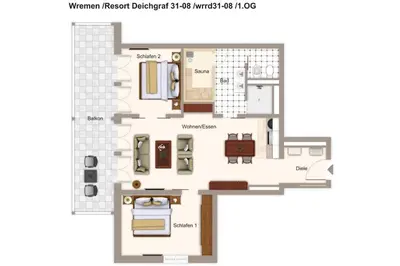 Grundriss der Unterkunft Resort Deichgraf Resort Deichgraf 31-08