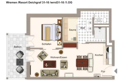 Grundriss der Unterkunft Resort Deichgraf Resort Deichgraf 31-10