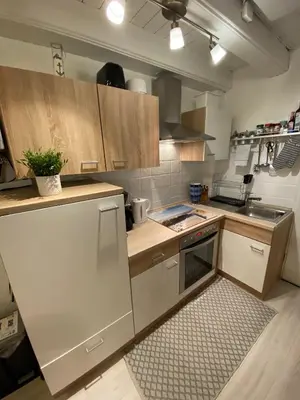 Küche/Küchenzeile in der Unterkunft Heimathafen Friedrichskoog