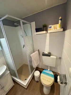 Ein Badezimmer in der Unterkunft Heimathafen Friedrichskoog