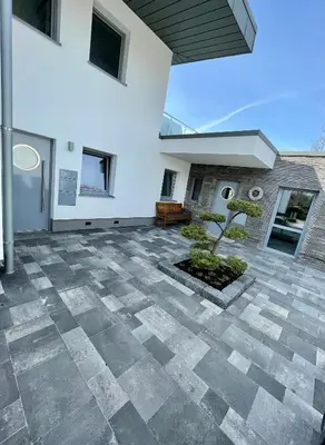 Ein Sitzbereich in der Unterkunft Luv-Moderne Neubauwohnung in Strandnähe-Wallbox