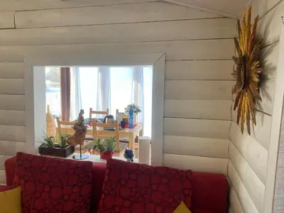 Ein Sitzbereich in der Unterkunft Ferienhaus“Wieden am See“