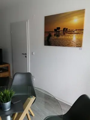 Ein Sitzbereich in der Unterkunft Bude im Windrosenweg