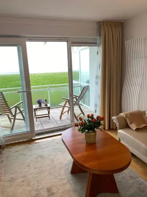 Ein Sitzbereich in der Unterkunft Dünenwind, Ferienwohnung 4