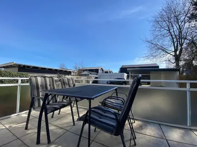 Ein Balkon oder eine Terrasse in der Unterkunft Dünenwind, Ferienwohnung 1