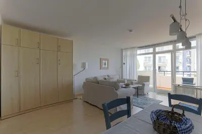 Ein Sitzbereich in der Unterkunft Panoramahaus Duhnen - Wohnung 31