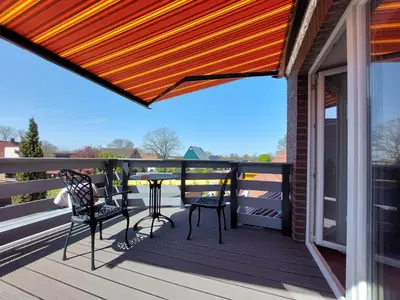 Ein Balkon oder eine Terrasse in der Unterkunft Landhaus Wremer Deel