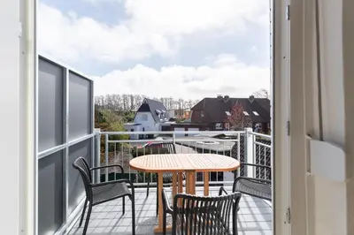 Ein Balkon oder eine Terrasse in der Unterkunft Haus Strandkrabbe, Seehund