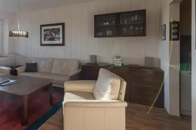 Ein Sitzbereich in der Unterkunft Haus Medemsand, Whg 208