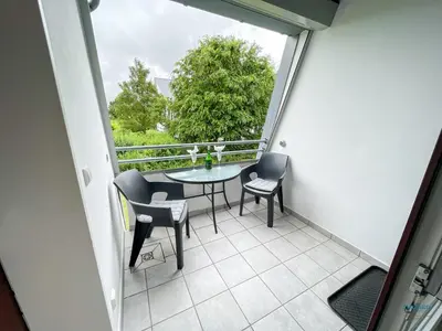 Ein Balkon oder eine Terrasse in der Unterkunft Haus Essen Duhnen Wohnung 10
