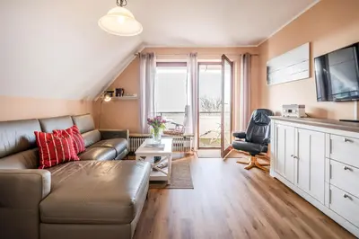 TV/Unterhaltungsangebot in der Unterkunft Haus Nordseeblick Wohnung 41