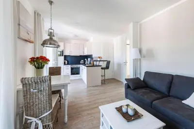 Küche/Küchenzeile in der Unterkunft Haus Deichkieker Apartment 3 3 Wattläufer