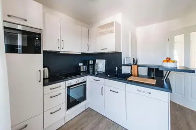 Küche/Küchenzeile in der Unterkunft Haus Deichkieker Apartment 3 3 Wattläufer