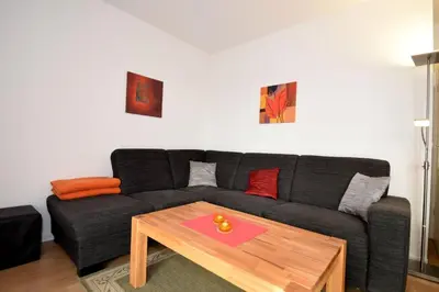 Ein Sitzbereich in der Unterkunft Haus Seehafen Apartment 0 1