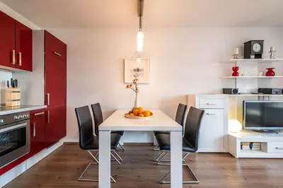 Küche/Küchenzeile in der Unterkunft Haus Seehafen Apartment 1 4