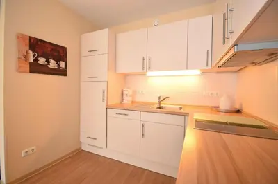 Küche/Küchenzeile in der Unterkunft Haus Seehafen Apartment 1 1