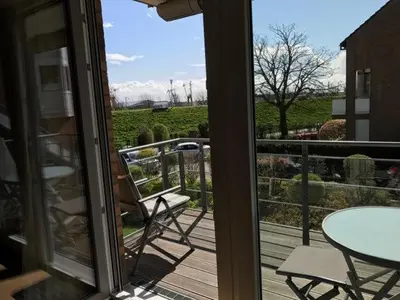 Ein Balkon oder eine Terrasse in der Unterkunft Haus Seehafen Apartment 1 1