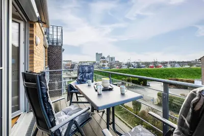Ein Balkon oder eine Terrasse in der Unterkunft Haus Seehafen Apartment 2 1