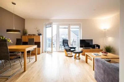 TV/Unterhaltungsangebot in der Unterkunft Haus Seehafen Apartment 2 1