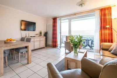 TV/Unterhaltungsangebot in der Unterkunft Haus Seewärts Wohnen Apartment 0 7