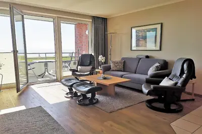 Ein Sitzbereich in der Unterkunft Haus Seewärts Wohnen Apartment 3 1