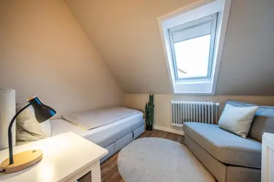 Ein Sitzbereich in der Unterkunft Haus Am Anker Wohnung 7