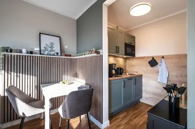 Küche/Küchenzeile in der Unterkunft Haus Am Anker Wohnung 8
