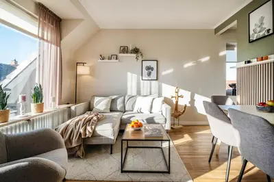 Ein Sitzbereich in der Unterkunft Haus Am Anker Wohnung 9