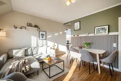 Ein Sitzbereich in der Unterkunft Haus Am Anker Wohnung 9