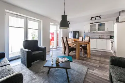 Küche/Küchenzeile in der Unterkunft Haus Deichkieker Apartment 1 3 Seeluft