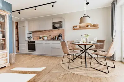 Küche/Küchenzeile in der Unterkunft Haus Strandläufer Apartment 3 1 Strandhaus 3 1