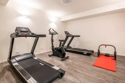 Das Fitnesscenter und/oder die Fitnesseinrichtungen in der Unterkunft Haus Strandläufer Apartment 3 4 Strandhaus 3 4