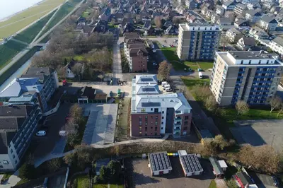 Ein allgemeiner Blick auf Büsum oder ein Stadtblick von der Ferienwohnung aus