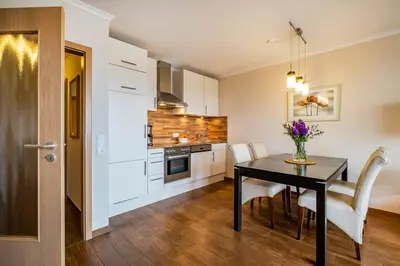 Küche/Küchenzeile in der Unterkunft Haus Ankerplatz Apartment 1 2