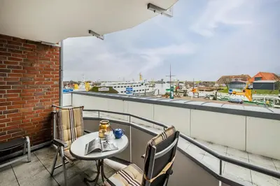 Ein Balkon oder eine Terrasse in der Unterkunft Haus Ankerplatz Apartment 1 2