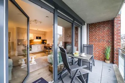 Ein Sitzbereich in der Unterkunft Haus Strandläufer Apartment 1 4 Deichperle