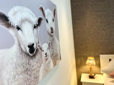 Ein Bett oder Betten in einem Zimmer der Unterkunft Haus Strandläufer Apartment 4 4 NordseeLounge