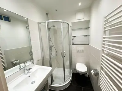 Ein Badezimmer in der Unterkunft Haus Nordseeblick Wohnung 48