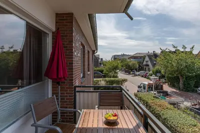 Ein Balkon oder eine Terrasse in der Unterkunft Haus Treibholz Apartment 6