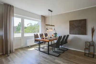 Ein Sitzbereich in der Unterkunft Haus Treibholz Apartment 8