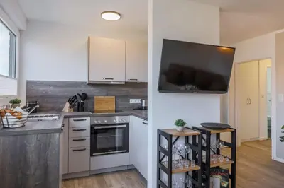 Küche/Küchenzeile in der Unterkunft Haus Treibholz Apartment 10