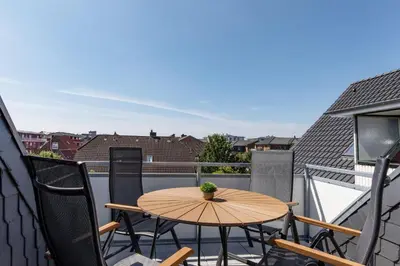 Ein Balkon oder eine Terrasse in der Unterkunft Haus Treibholz Apartment 12