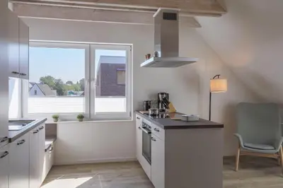 Küche/Küchenzeile in der Unterkunft Haus Treibholz Apartment 12