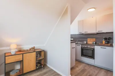 Küche/Küchenzeile in der Unterkunft Haus Treibholz Apartment 11